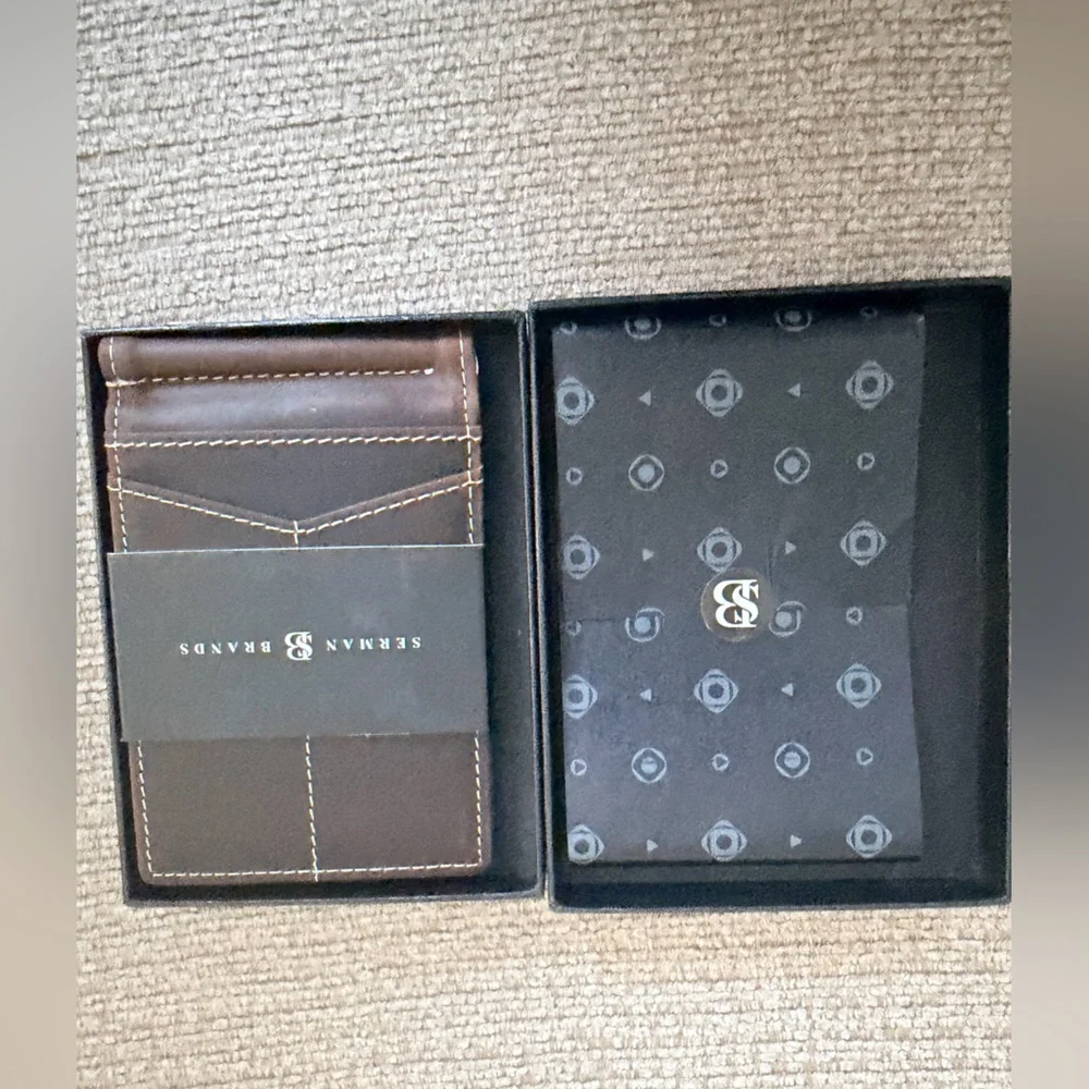 Sherman Brothers Brown Leather Card Wallet